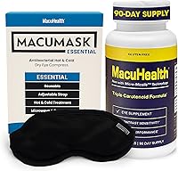 Vista 1 de Macuhealth Vitaminas oculares de fórmula triple carotenoide para adultos, 90 cápsulas blandas (suministro de 3 meses) MacuMask Compresión ocular