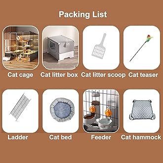 Cat Cages Indoor with Litter Box, Large Cat Cage, DIY Cat Enclosure, 4 Tier Cat Villa Extra Large Space, for 2-4 Cats