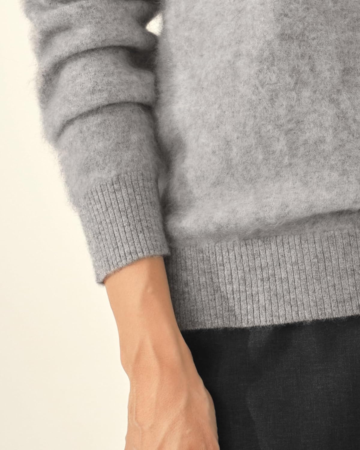 KVSS Cashmere Sweater for Women Crewneck Fuzzy Warm Nap Cozy Pullover Sweaters Long Sleeve | Luxury from Inner Mongolia