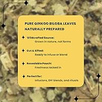 Vista 2 de Herb To Body Hoja de ginkgo cortada y tamizada: 4 onzas, hojas de té de ginkgo biloba silvestre, hojas de ginko biloba para infusiones y extractos