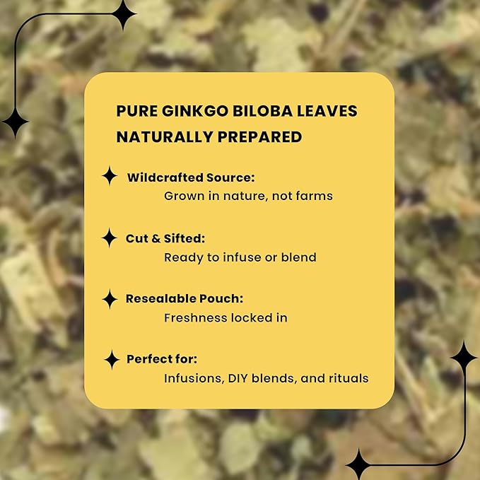 Té de Hojas de Ginkgo Biloba Silvestre - 4 oz miniatura 2