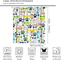 Vista 119 de Cortinas opacas con estampado de patas de perro, estampado de patas de perro y huesos, tratamiento de ventana, cortinas con aislamiento térmico