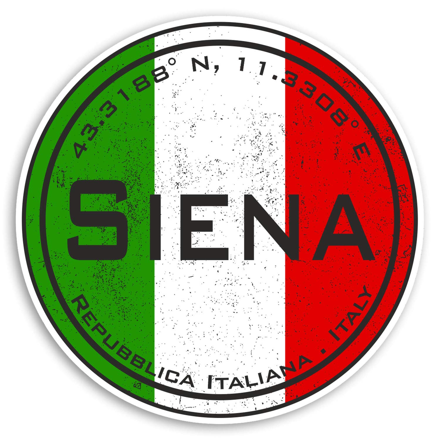 Destination Vinyl Ltd Multi X 10Cm Siena Italy Vinyl Stickers - Travel Italian Flag Sticker Luggage #20492 (10Cm Wide) Size 2