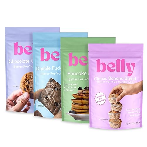 Belly Paquete variado de colágeno sin gluten  Brownies, galletas, plátano y panqueques ricos en proteínas, sin lácteos sin cereales, sin frutos