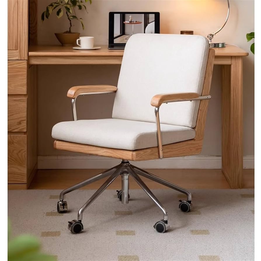 回転チェア　オーク材 Amazon.co.jp: オフィスデスクチェア 無垢材回転椅子 オーク材