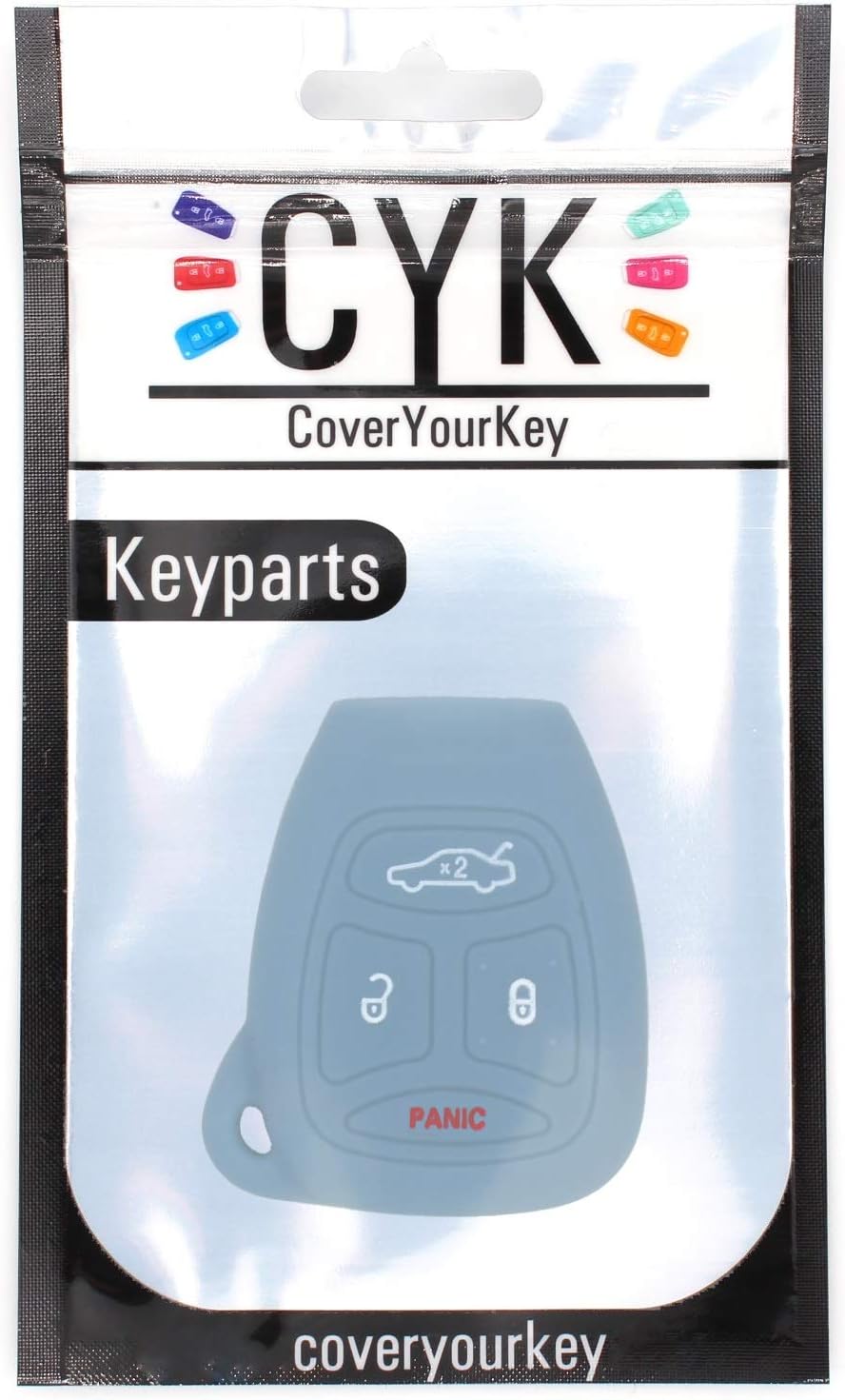 Silicone keycover JB for 4 Button Keys Keycover Etui Flip Key protective cover Remote Entry Fob Case (grey)