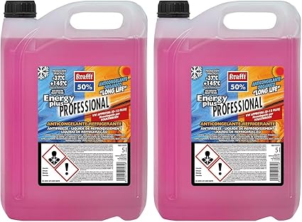krafft Anticongelante Coche Orgánico CC-Energy Plus 50% (G12+) Líquido Refrigerante Violeta 5 litros (Paquete de 2)