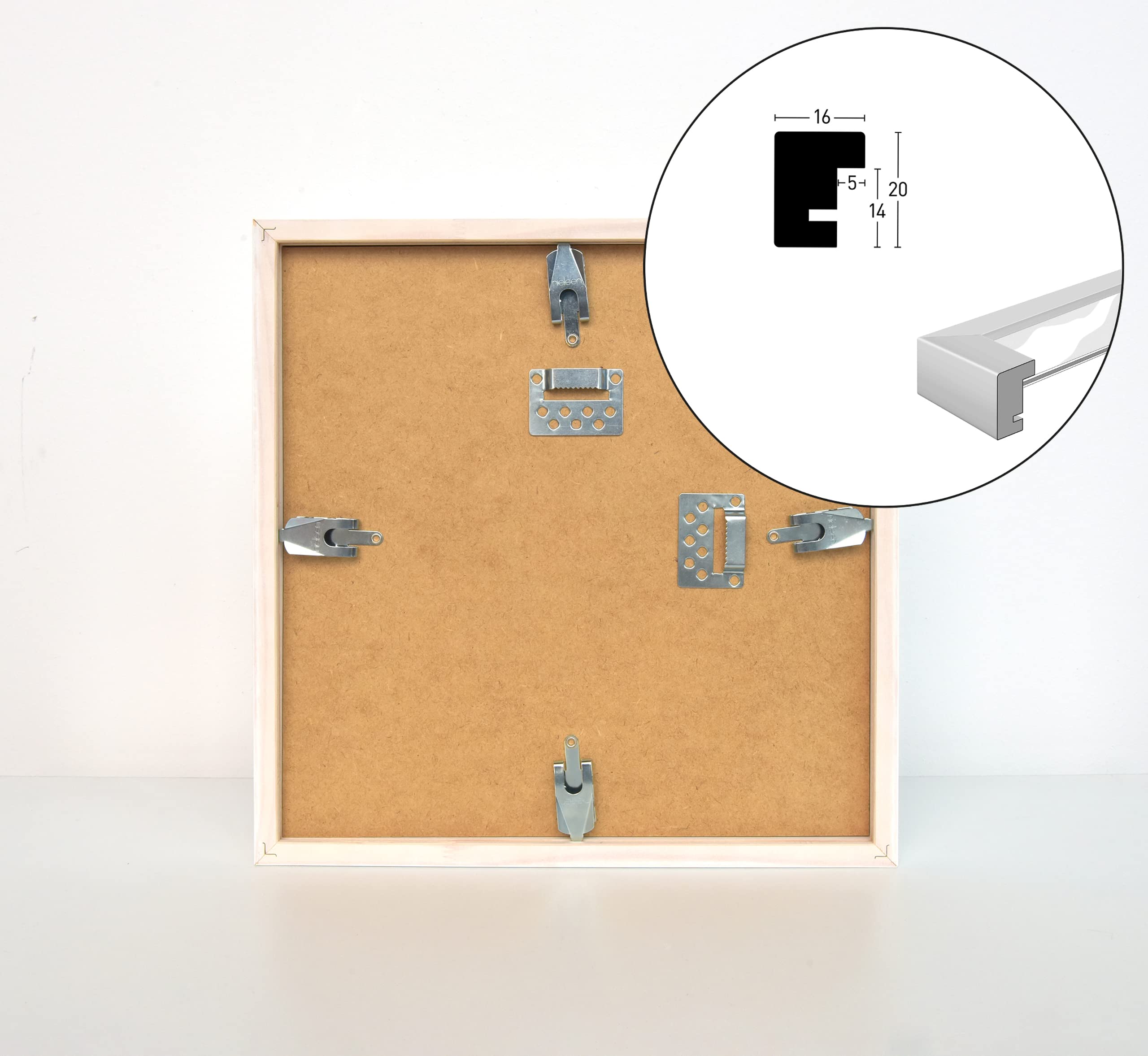 nielsen marco para discos de vinilo, 31,4 x 31,6 cm (juego de 3), Madera, Negro, Marco para vinilopara colgaren formato vertical y apaisado, vidrio sintético irrompible, Vinyl Holz