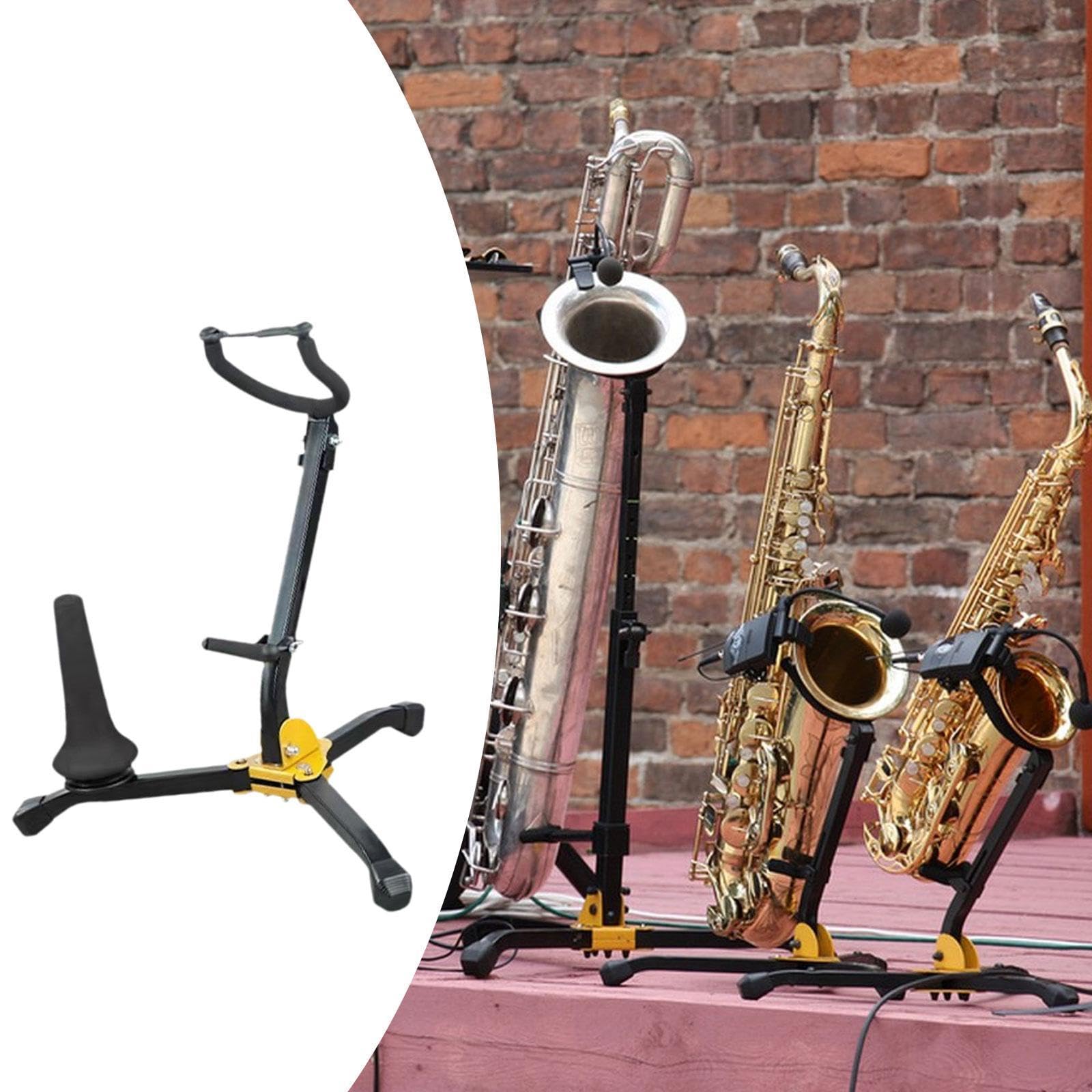 Menolana Saxophone Stand Support Wind Instrument Portable Professional Rack Alto Tenor Sax Stand for Practice Concert Performance Show