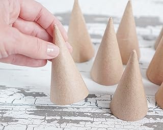 Miniature Paper Mache Cones Small 3 Inch Craft Cone Shapes - Set of 12