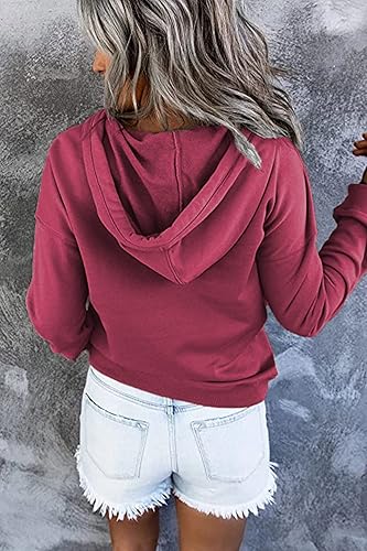 Miniatura 5 de NEYOUQE Sudaderas de moda para otoño e invierno con botones de cuarto para mujer estilo casual de moda cuello redondo