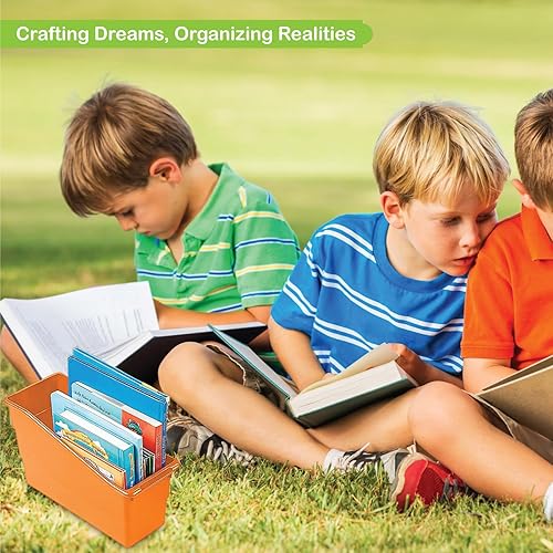 Miniatura 4 de Fun Express Contenedores para libros, organizador de libros de plástico duradero, fácil acceso y libros ordenados cada vez, contenedores de plástico