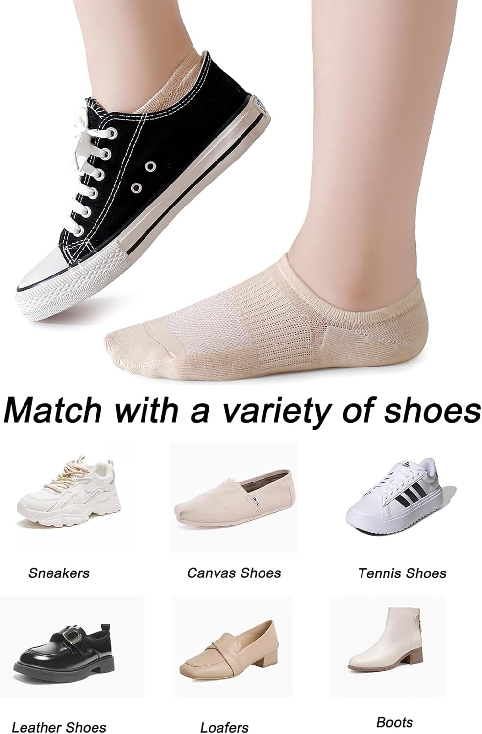 Pareberry 8 Pairs Boys Girls No Show Mesh Socks Cotton Non Slip Low Cut Arch Support Socks - Image 5