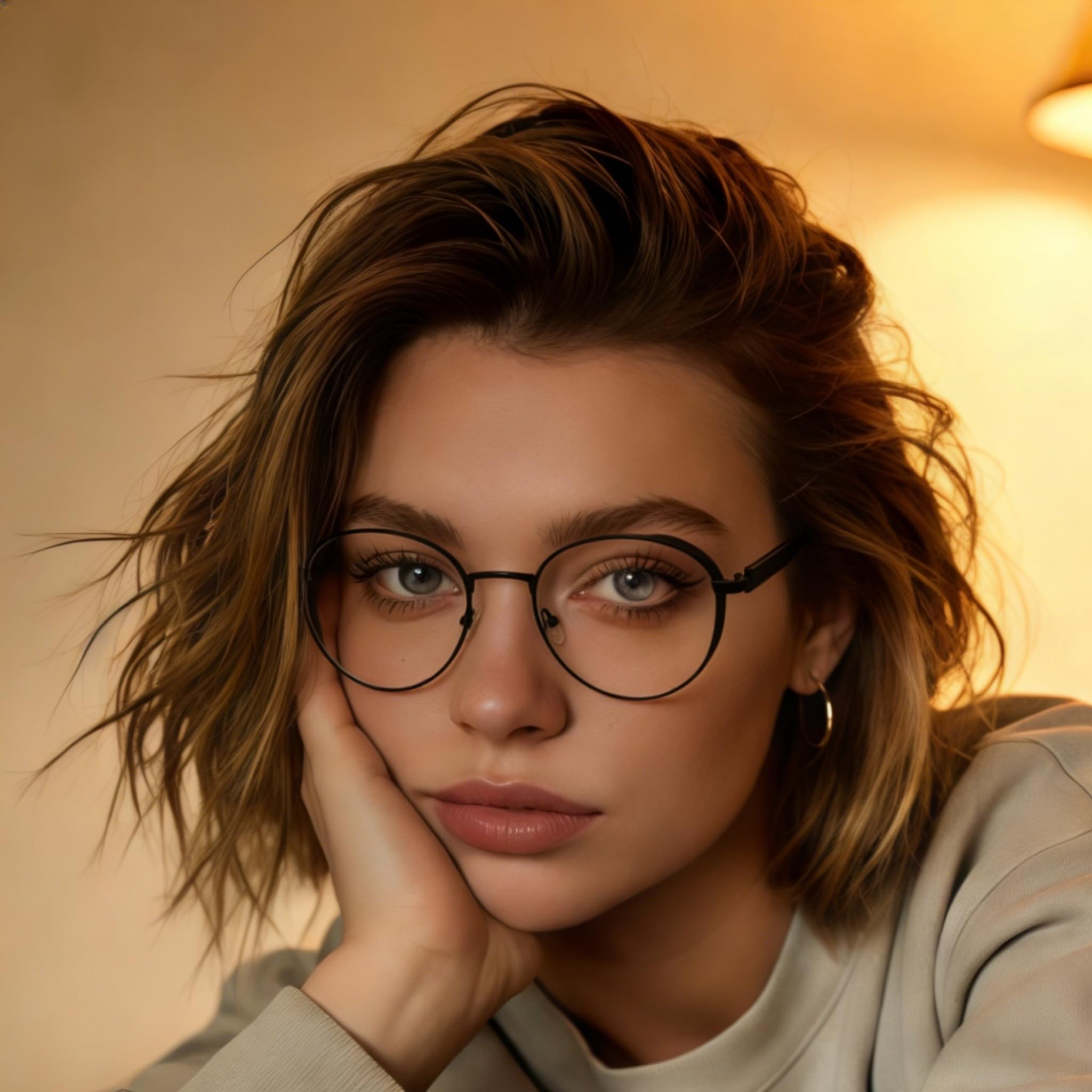 MOSTAR Lunettes rondes vintage populaires anti-lumière bleue pour homme et femme - Lunettes de protection des yeux - Lunettes élégantes en métal, Noir , M