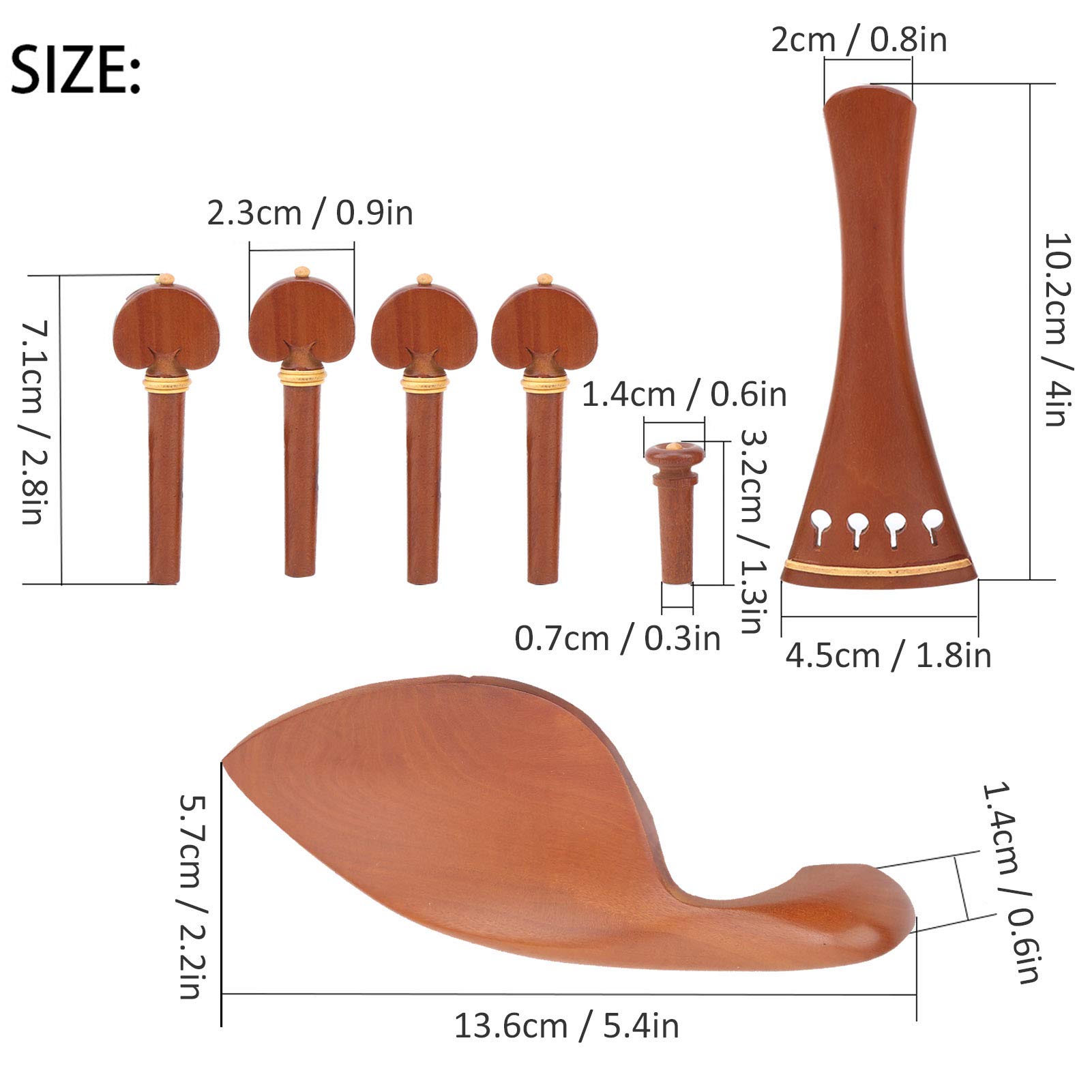 Amazon.co.jp: マホガニーローズウッドバイオリンパーツ4/4