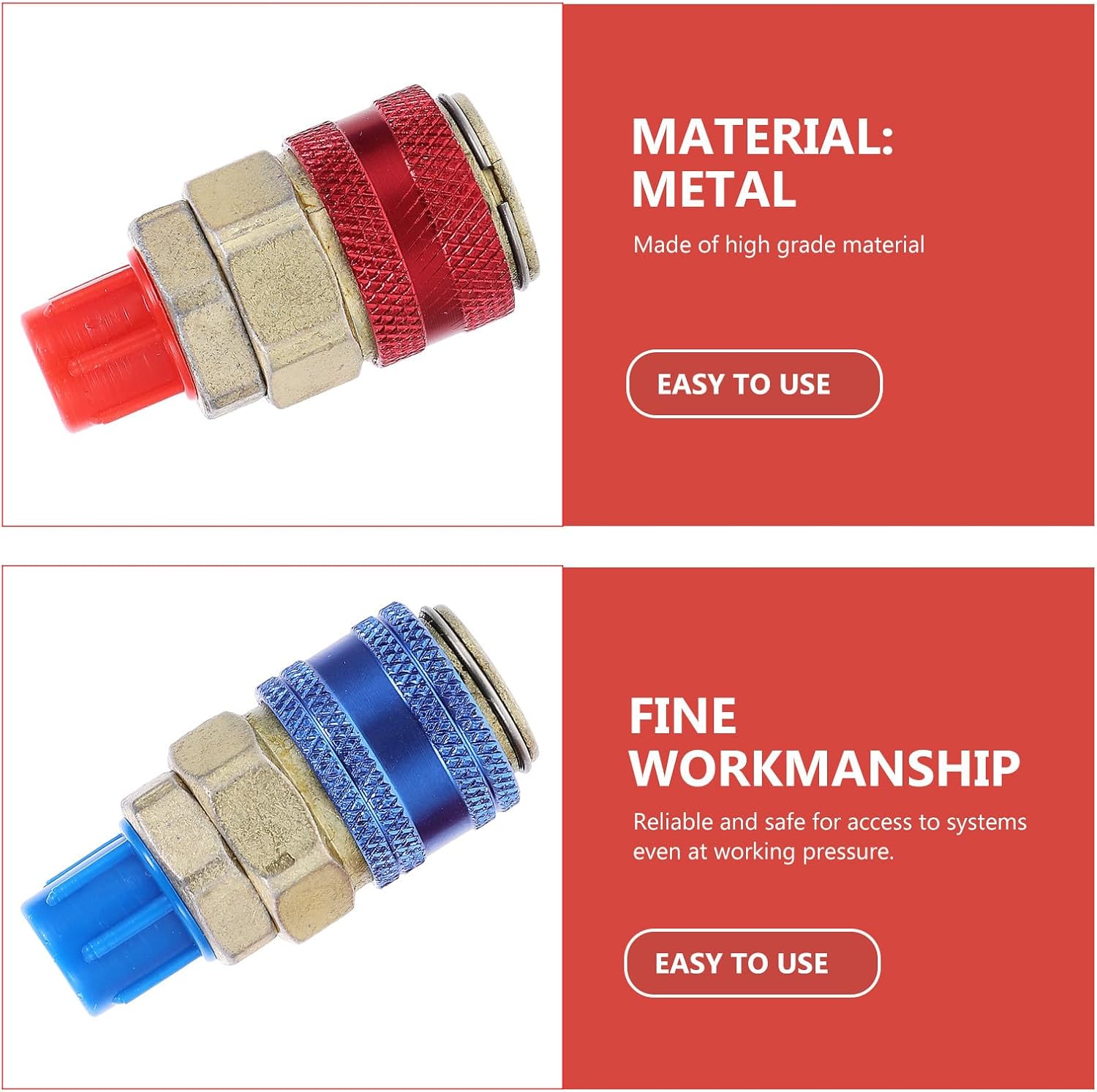 Coupler Connector Adapter, 2pcs Metal Car Charging Hose