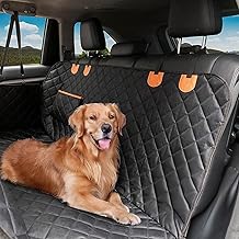 Coprisedile Auto per Cani - Telo Auto per Cani - Telo Cane Auto Sedili Posteriori, 137×147cm Oxford Impermeabile, Antiscivolo con Cinturini Elastici Per Sedili Posteriori (Nero)
