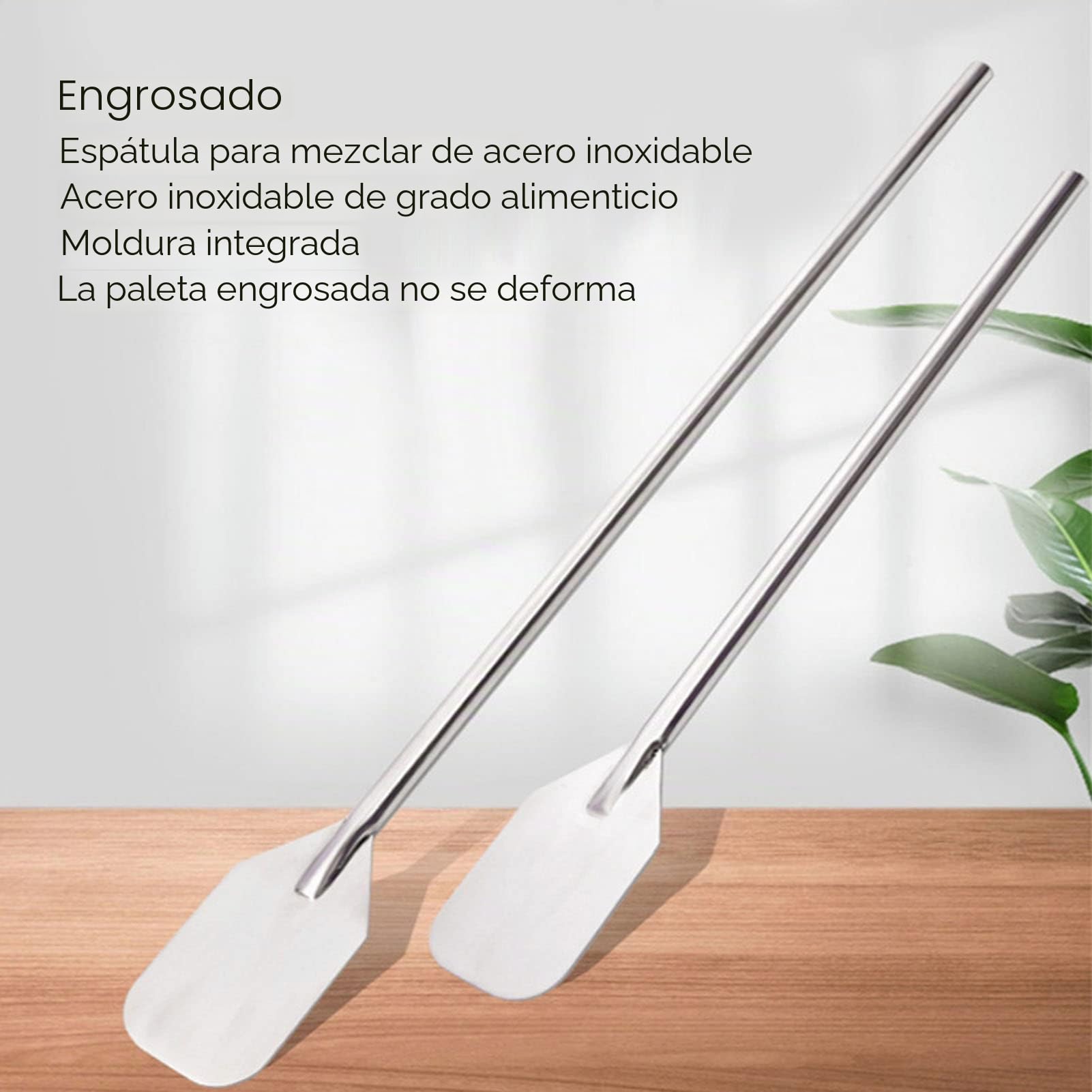 Espátula para Wok de Acero Inoxidable, Herramientas de Cocina de Mango Extra Largo de Metal, Espátula de Mezcla de Cocina Ultra Larga, Espátula de Cocina de Mango Largo Duradero (61CM)
