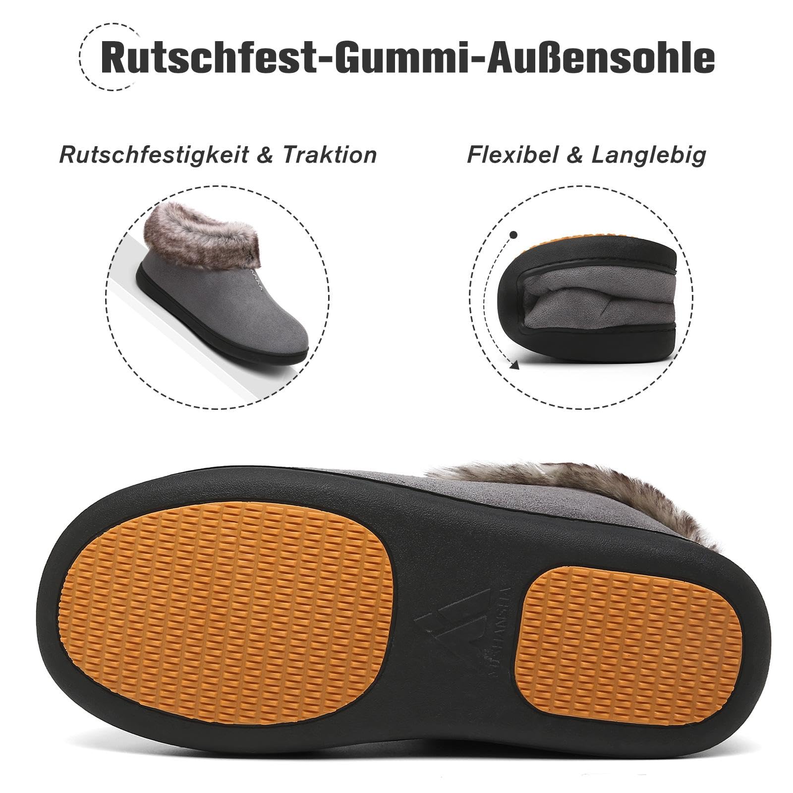 Mishansha Ciabatte Donna Invernali Peluche Pantofole Schiuma di Memoria Gr.36-43