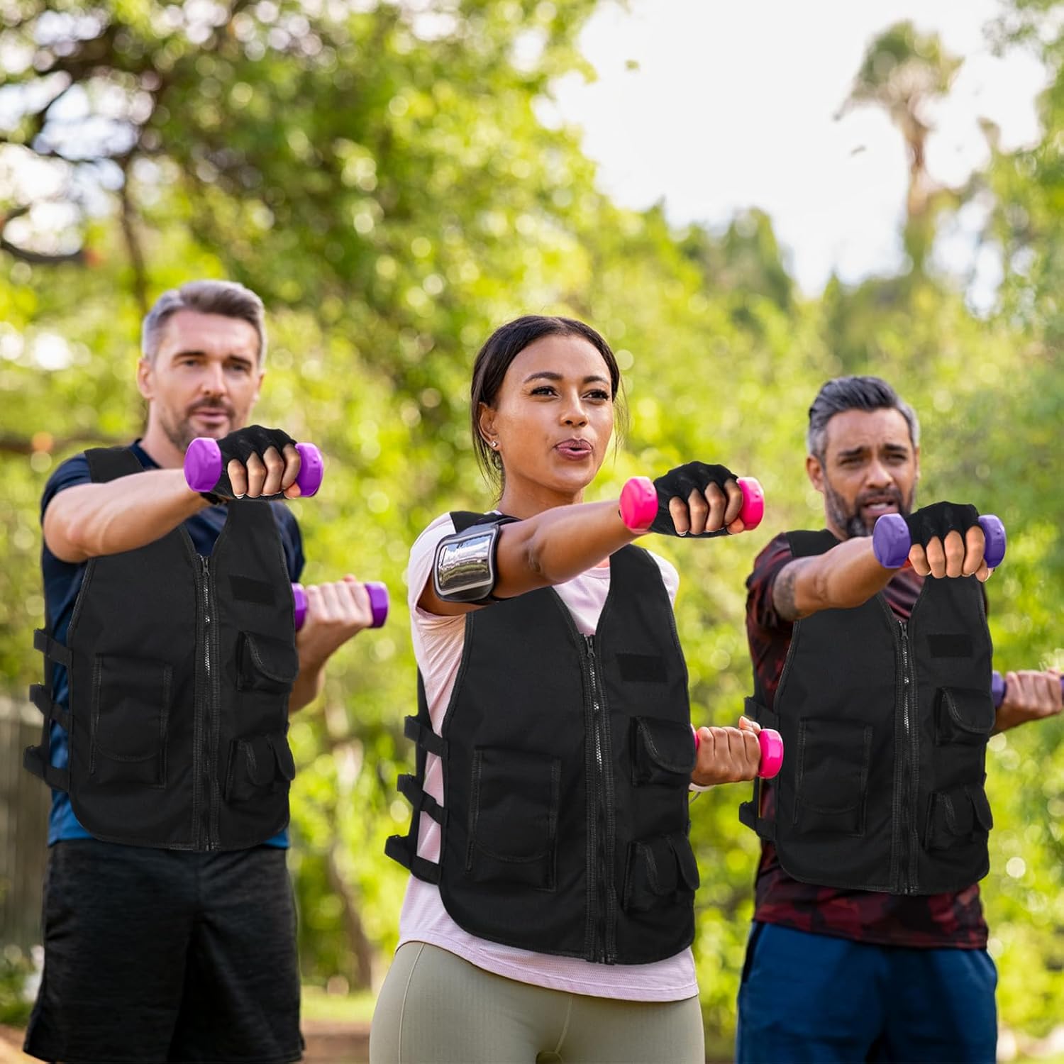 SATINIOR Tactical Vest Combat Vest Outdoor with Half Finger Fingerless Short Gloves Breathable Paintball Accessories