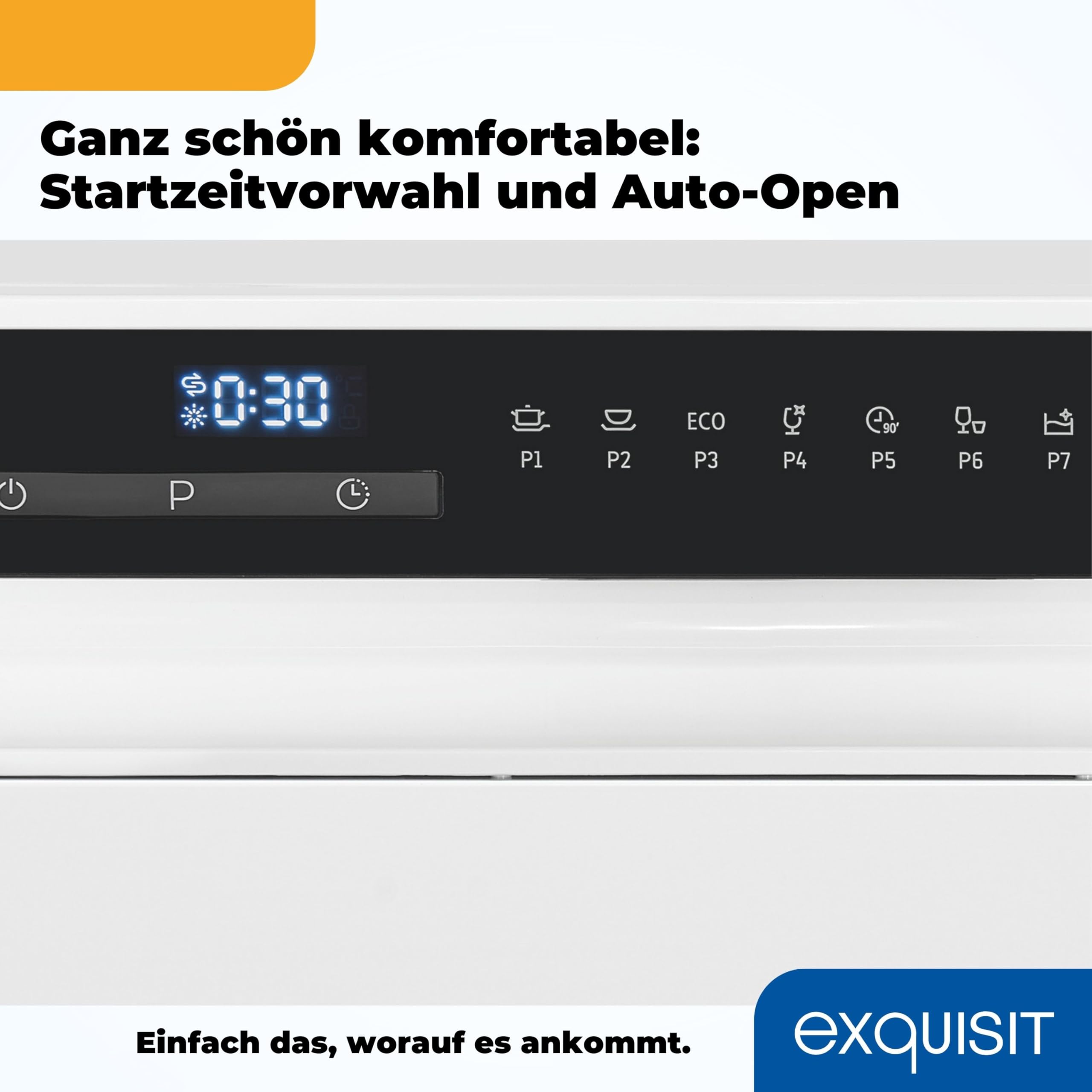 Exquisit Tischgeschirrspüler GSP508-030D weiss 55 cm freistehend 8 Maßgedecke LED Display