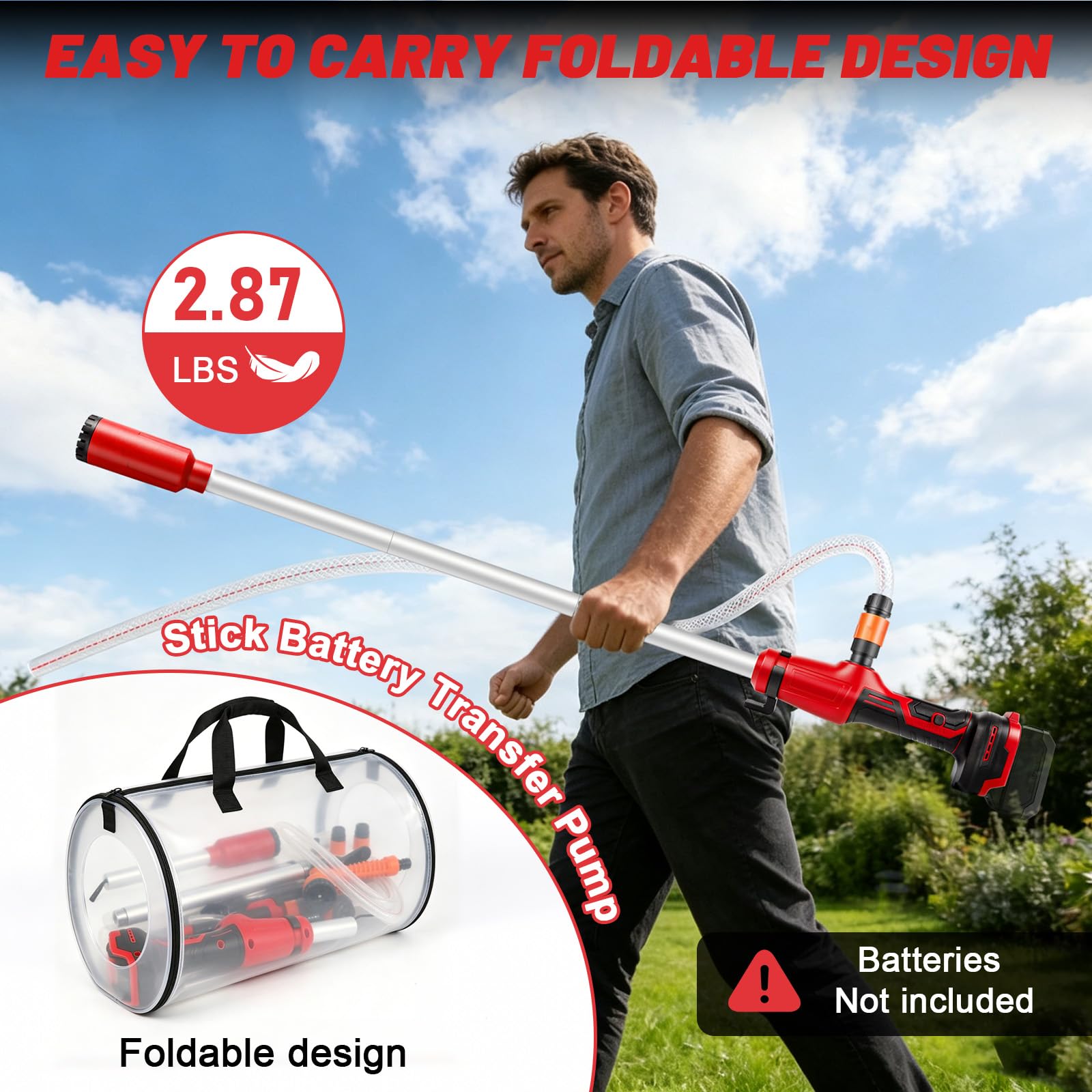 Pompe à eau de pluie sans fil 50 l/min pour Milwaukee 18V (sans batterie)