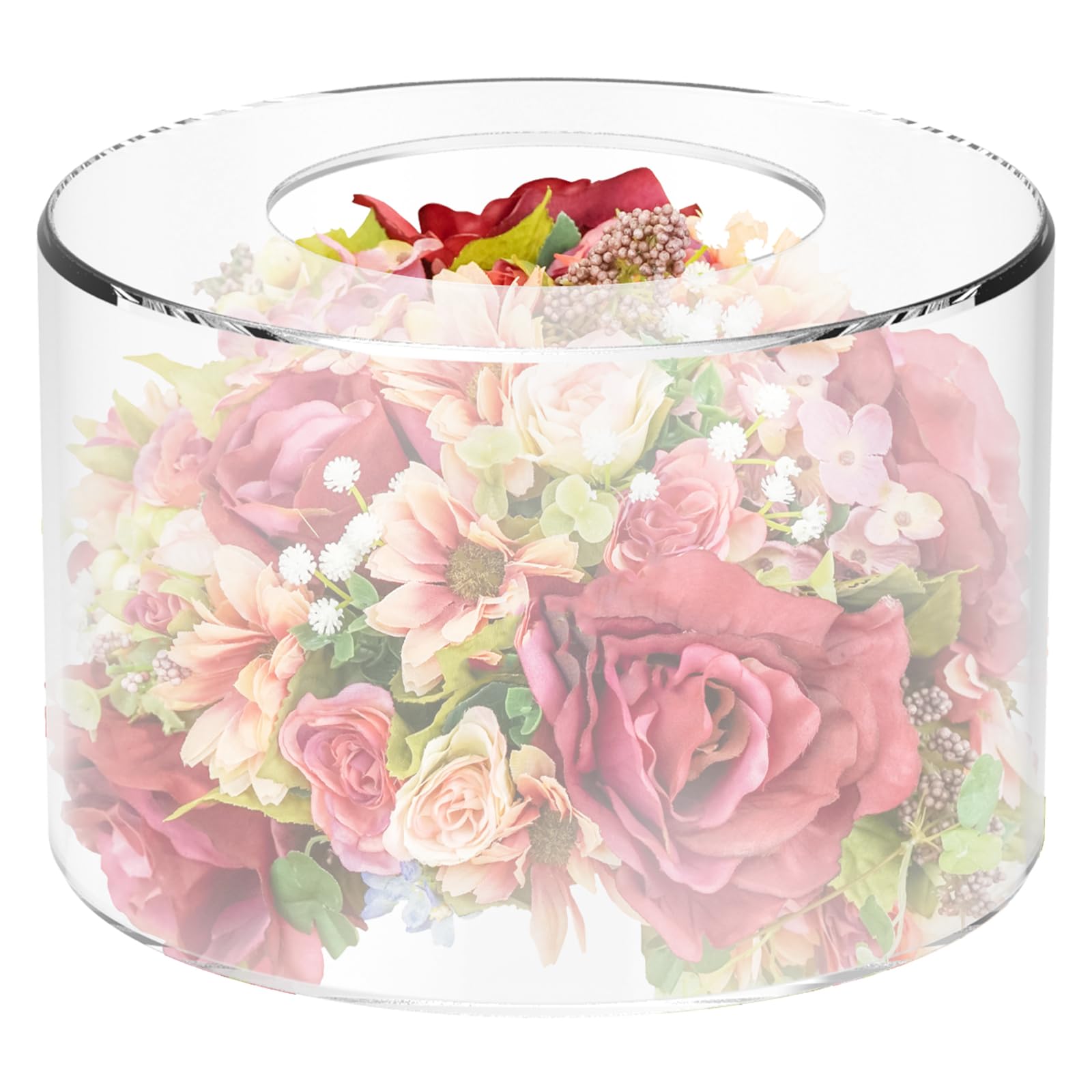Eummy Acrylic Cake Stand Fillable Cake Risers Clear Cake Tier Bottomless Round Cylinder Cake Display Stand Holder Cake Box Shape Dessert Display Stand for Wedding Birthday Party(15cm)