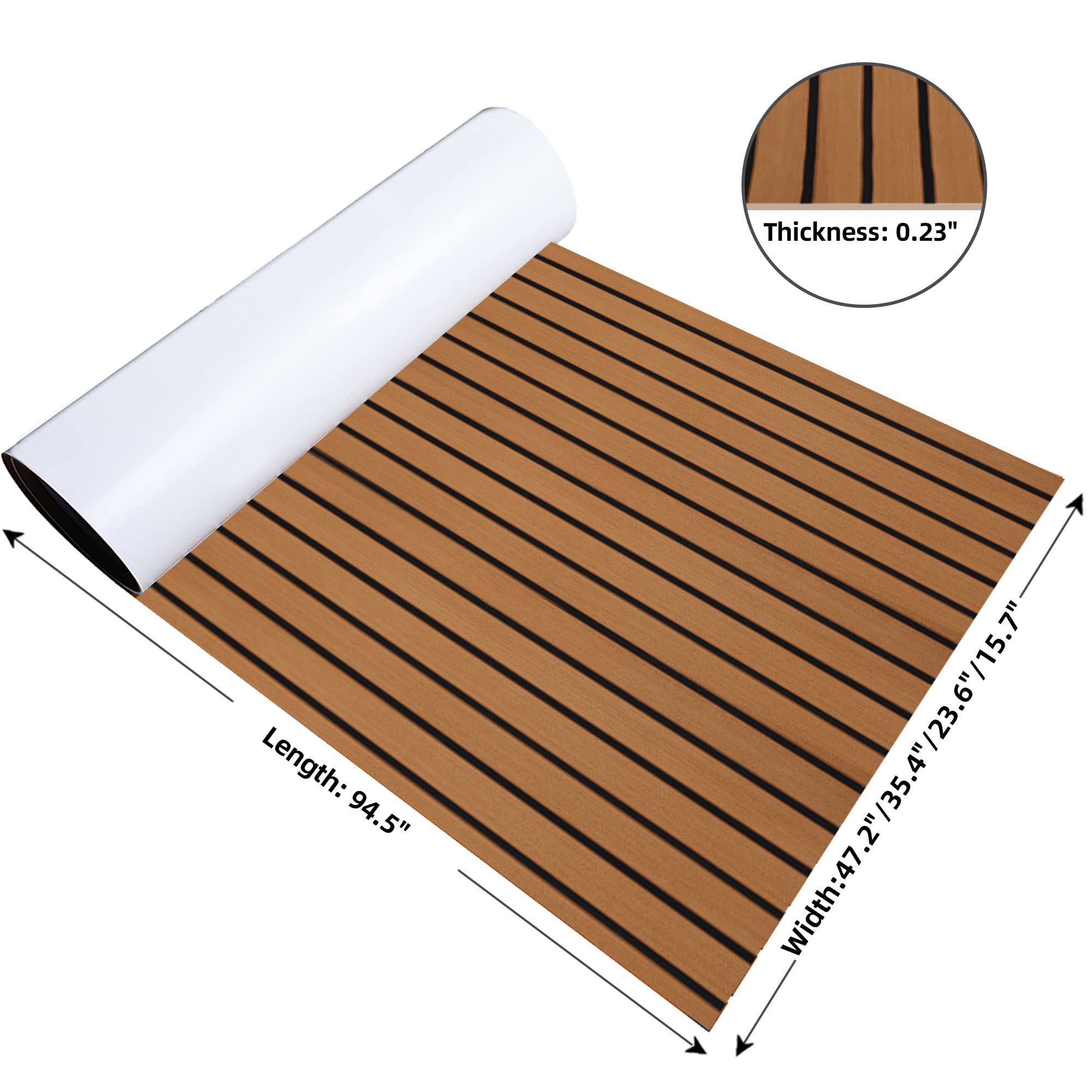FOCEAN Boat Flooring EVA Foam Boat Decking Faux Teak Marine Flooring