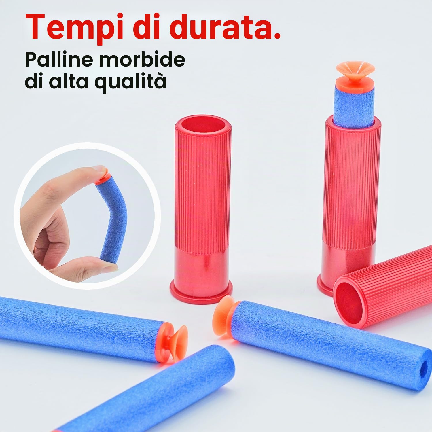 Schiuma Blaster Toy - Doppio Tubo Morbido Proiettile Pop-Up Shell, 2-in-1 Pistola Blaster Schiuma, Regalo Per Bambini, Giocattolo Giovanile Soft Bullet Education Model Game, 6+Boys…