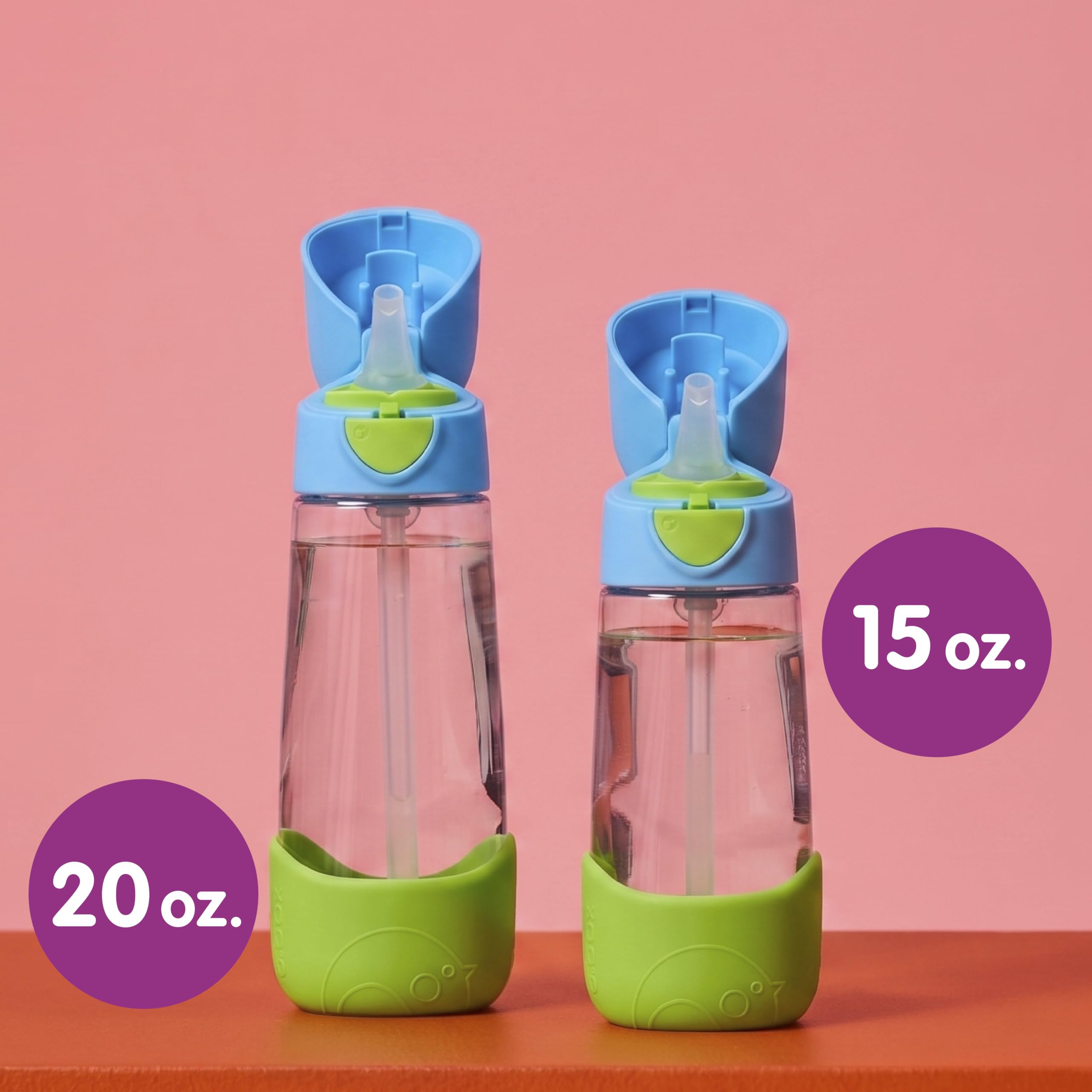 b.box TritanTM Butelka na napoje i wodę, łatwa do chwytania i szczelna pokrywka, fajny, nowoczesny, przyjazny dla dzieci design, najlepszy na kubek po niekapce, 450 ml (morska bryza)