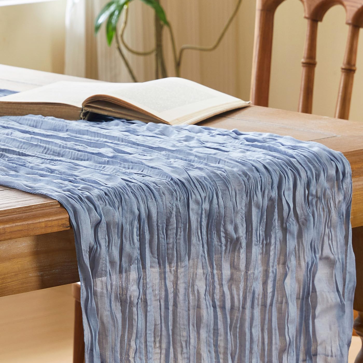 Dusty Blue Cheesecloth Table Runner 120 inch Baby Shower Party Decorations