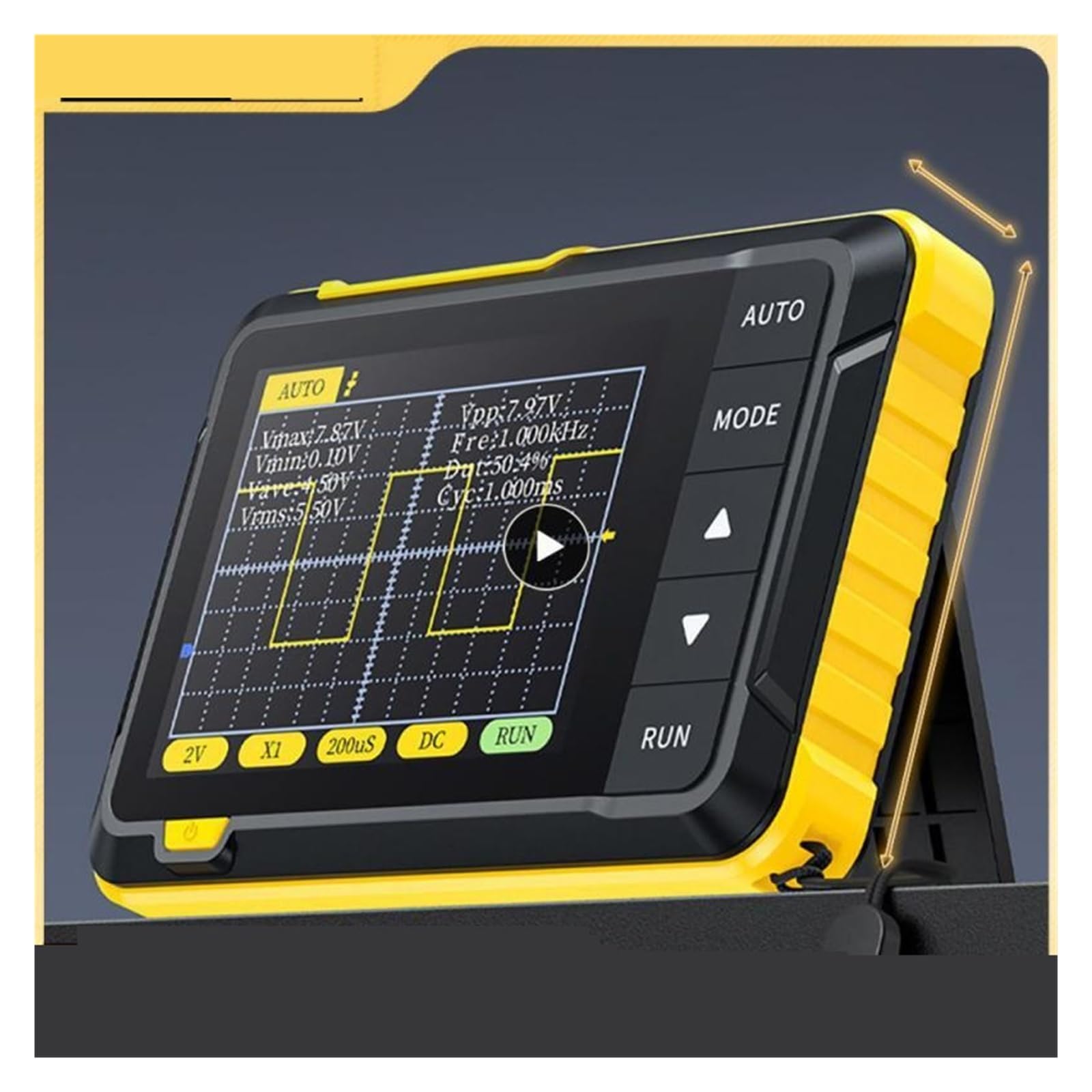 Osciloscopio digital, Probador portátil 200khz ancho de banda analógico Dso152 medidor 2,5 frecuencia muestreo osciloscopio Digital pantalla Lcd(Standard)