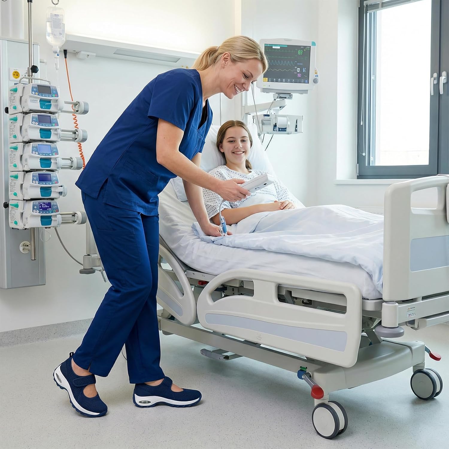 STQ Womens Walking Shoes Non Slip Orthopedic Shoes Adjustable Mary Jane Shoes - Image 2