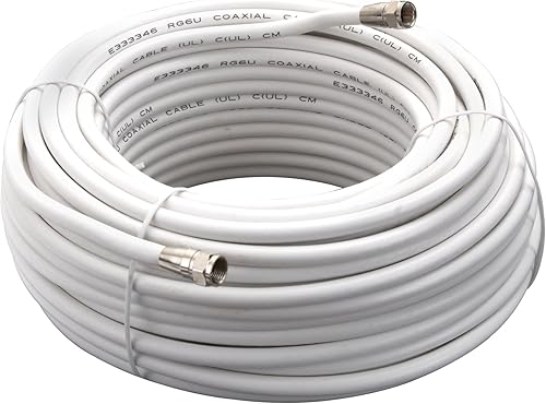 AmerTac - Zenith VG110006W RG6 Cable coaxial de 100 pies - Blanco