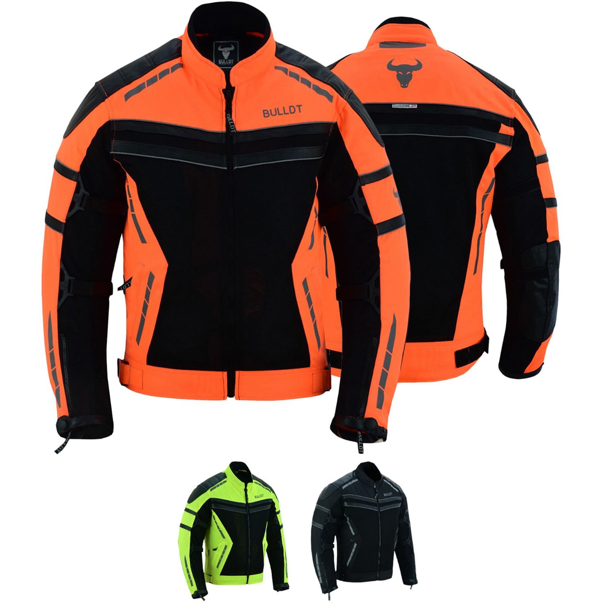 BULLDT Motorradjacke Herren sommer mit abnehmbar CE-Protektoren & Thermo-Futter - leichte Sommerjacke ATV Quad Scooter mit Tech-Mesh-Netz 360° Sicherheits-Reflektoren & Zipper-Taschen