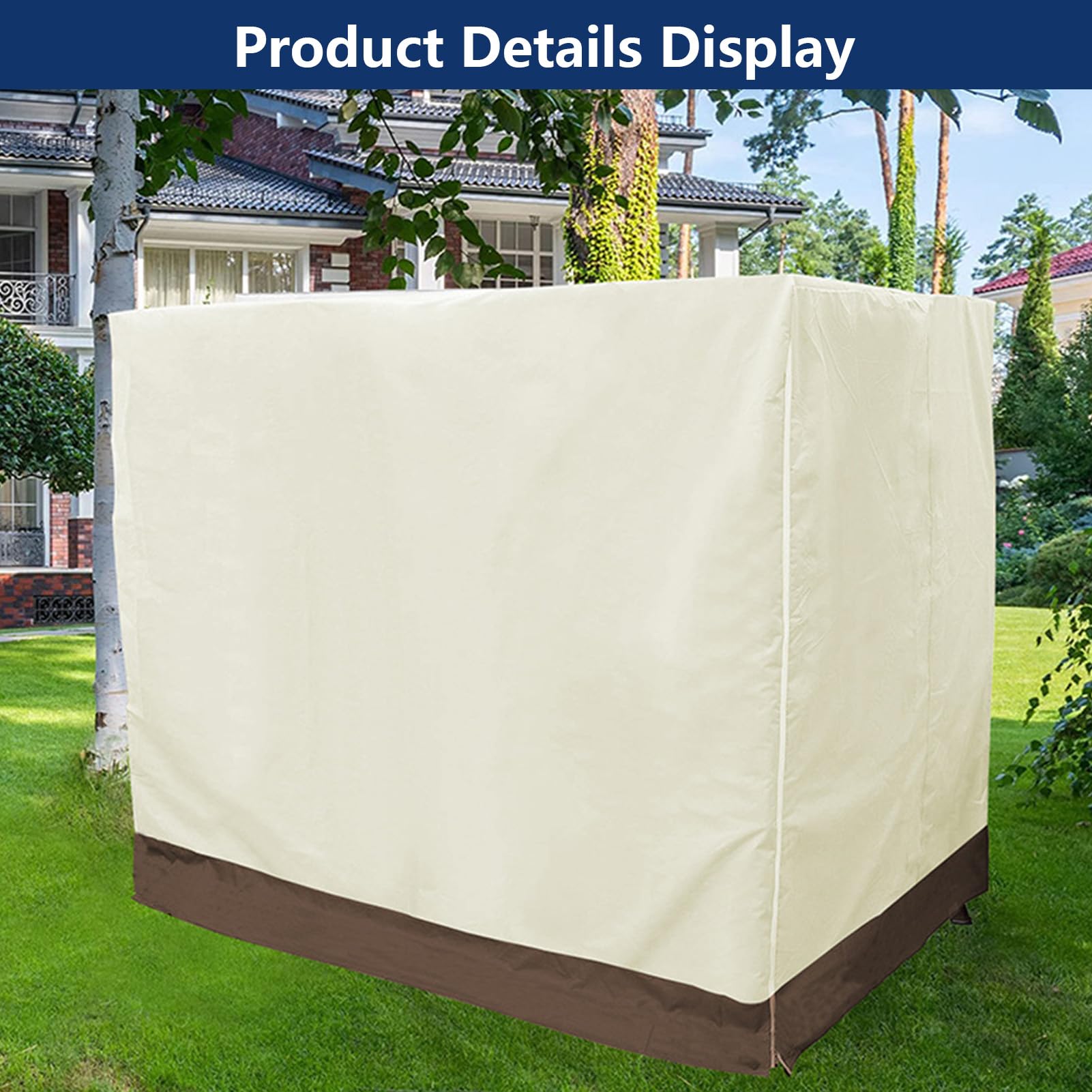 Schutzhülle Für Gartenbank Und Loungesofa, wasserdichte Outdoor Möbel Abdeckung Aus 210d Oxford-gewebe Mit Uv-Schutz, Windfeste Bankabdeckung Für Terrasse Garten, Coffee Three seater-88 * 60 * 72inch