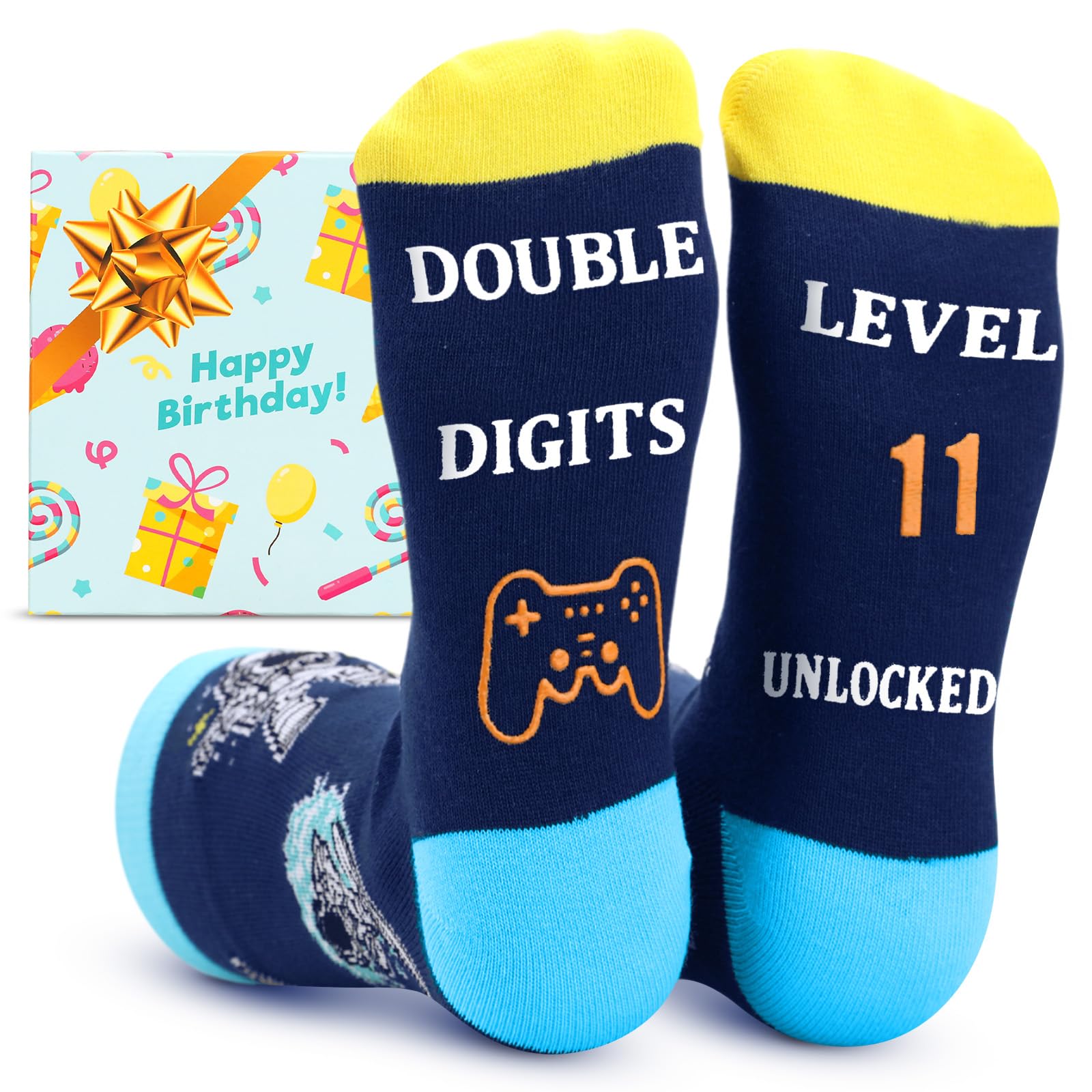 ZENO 11th Birthday Gifts for Boys - Astronaut Socks for 11-Year-Olds - Fun Present - Tween Boys