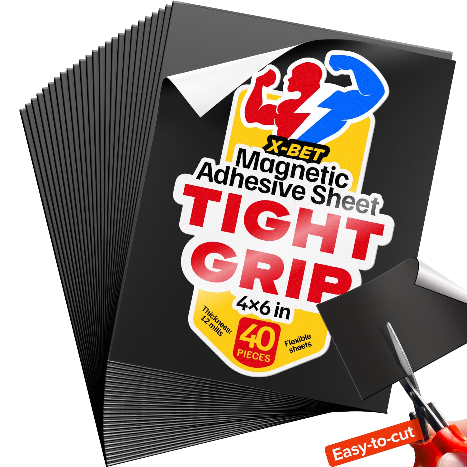 Strong Self-Stick Adhesive Magnetic Sheets 60 Pcs (4x6/10x15cm) – Magnetic Paper for Photo, Magnet Stickers, Labels, Science Education Magnets, Teacher Must Have, Whiteboards, Office