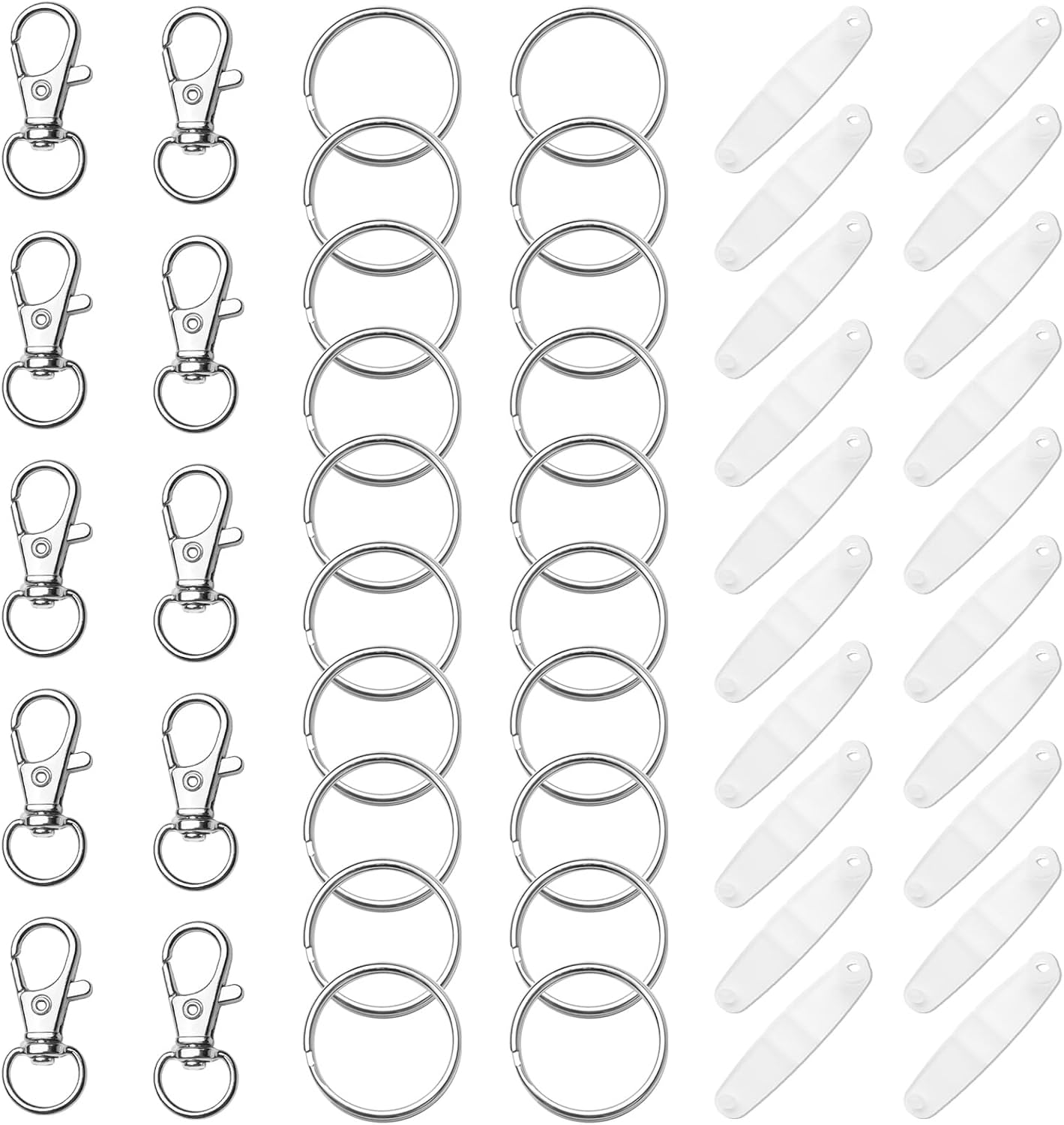 Amazon.com: 50PCS Key Rings and Keychain Clip,25Pcs Lanyard Snap Hooks ...