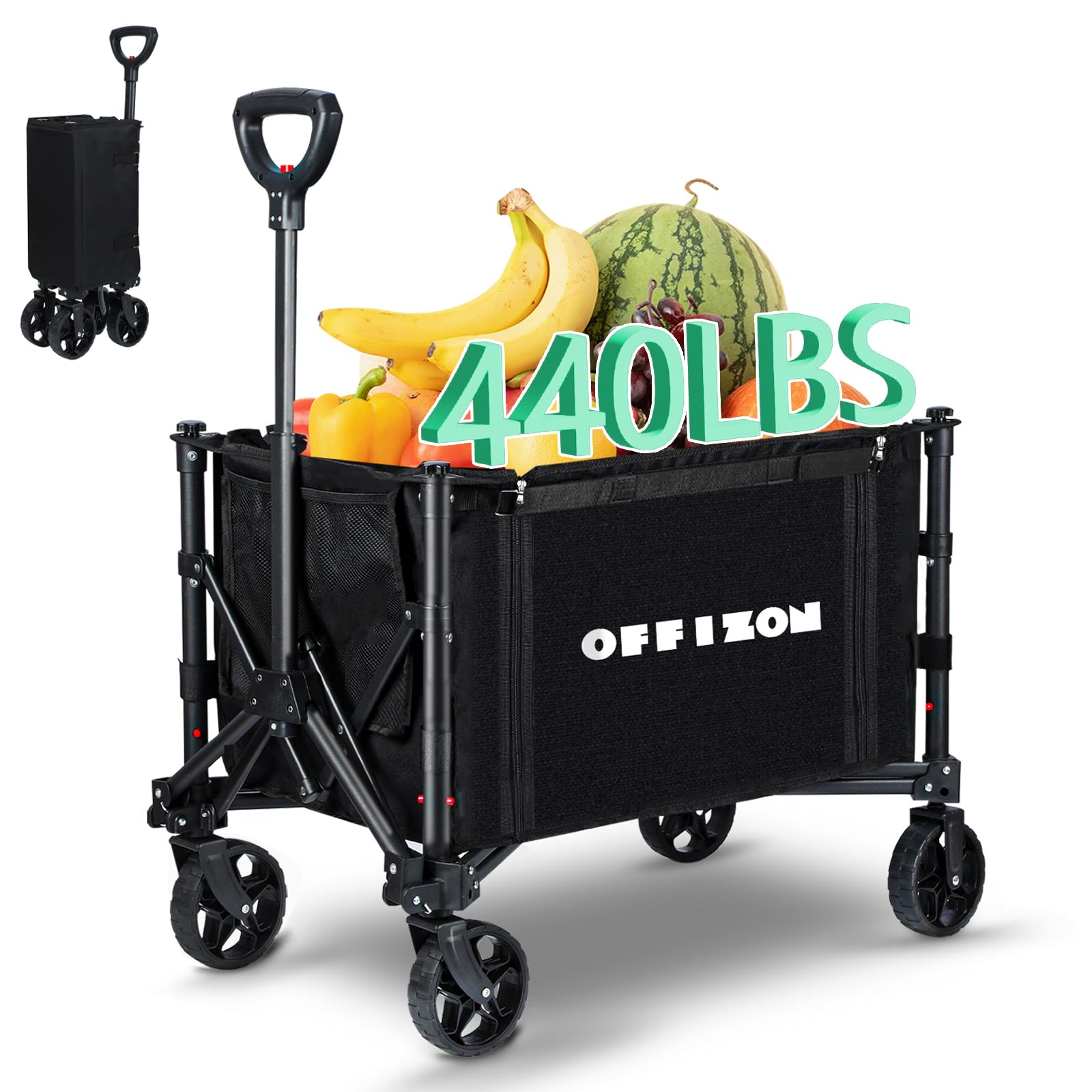 Chariot de jardin pliable multi usage grande capacité de charge 200 kg