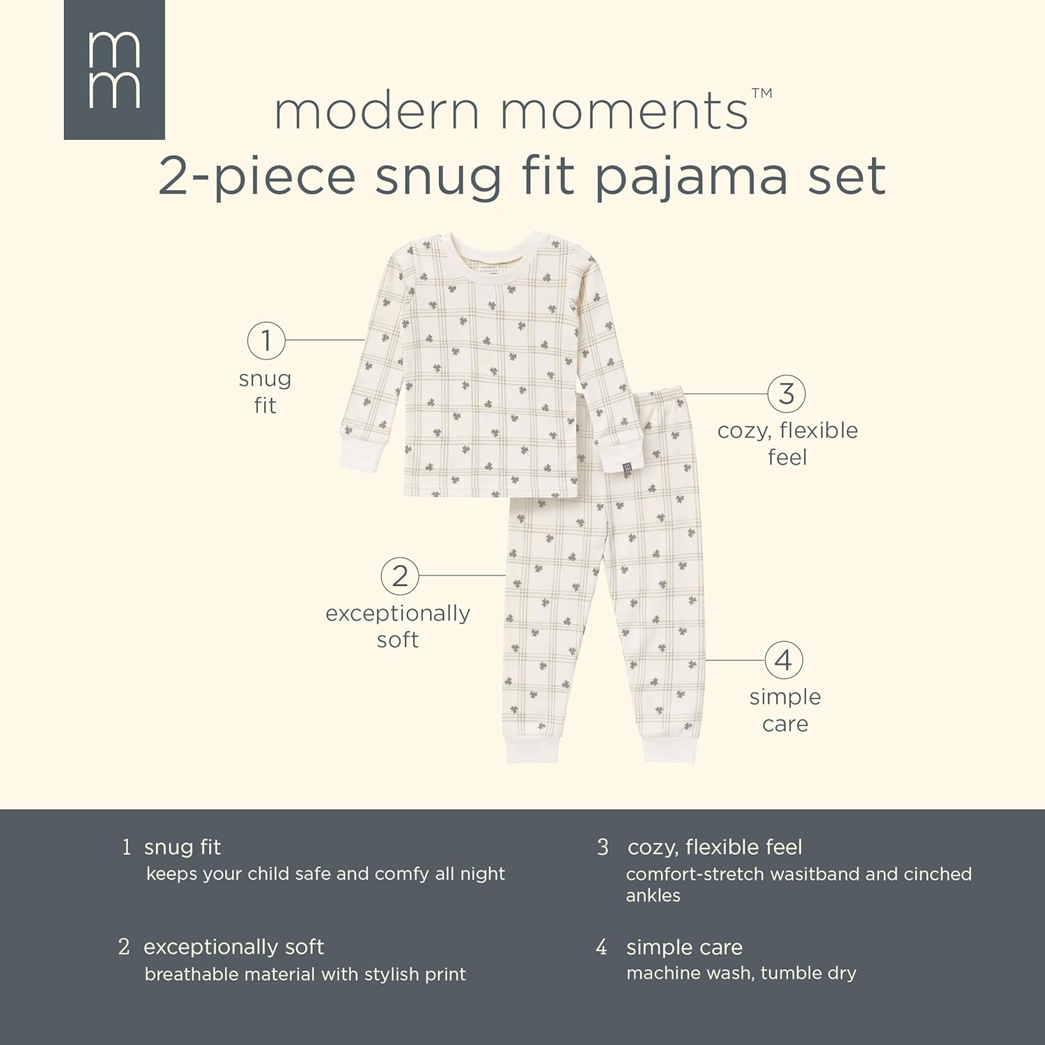 Modern Moments by Gerber baby-girls Holiday 2-piece Tight Fitting Pajamas - Image 6