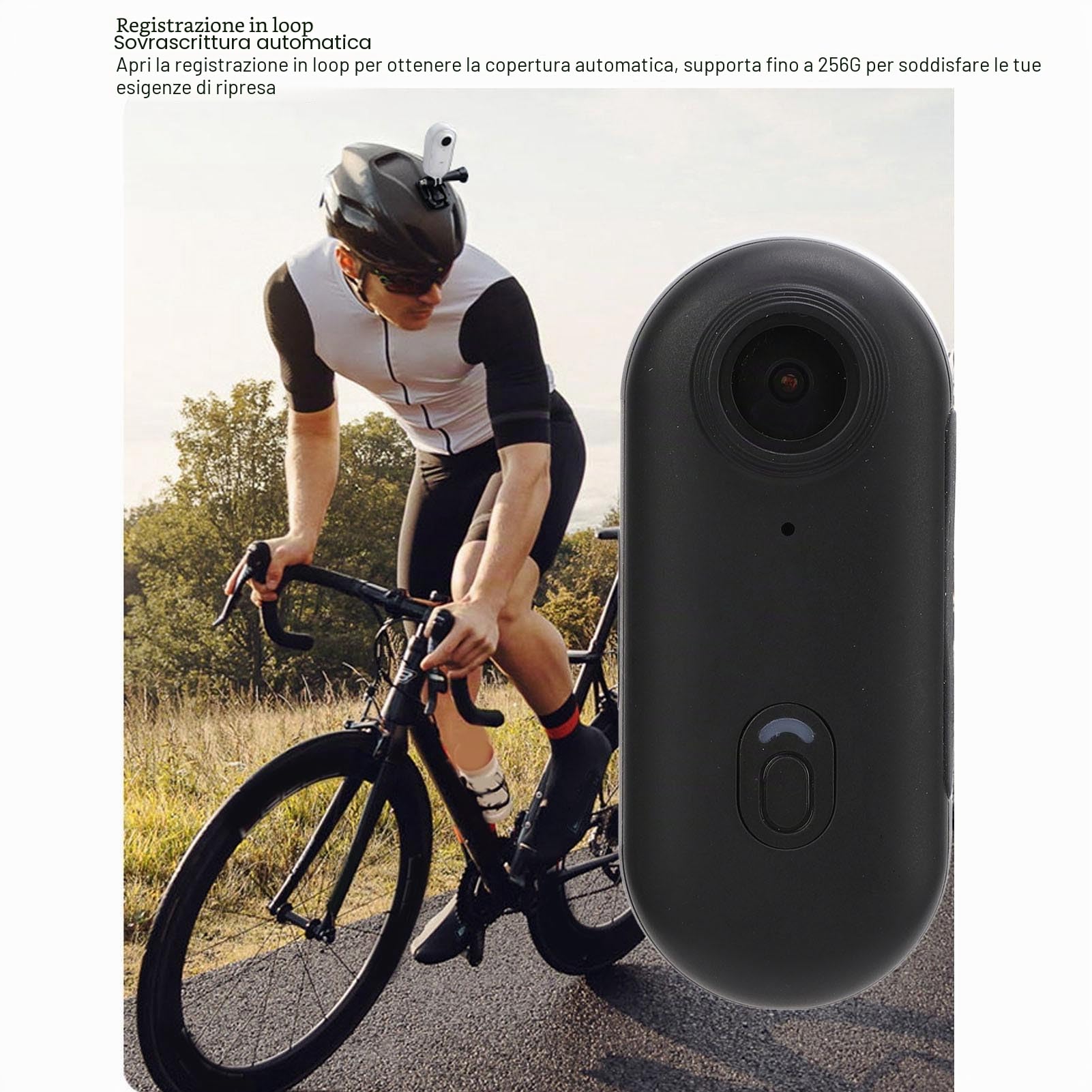 Bewinner Mini Videocamera 1080P HD, Action Camera Magnetica Indossabile con Clip Posteriore, Videoregistratore per Collare per Animali Domestici, Videocamera per Vlogging su Casco per