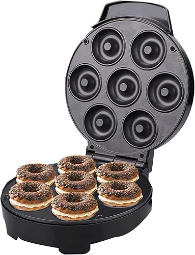 LKJHSDFG Mini máquina de donas eléctrica de 1000 W 220 (V) de 7 piezas con revestimiento de teflón antiadherente para uso comercial en el hogar
