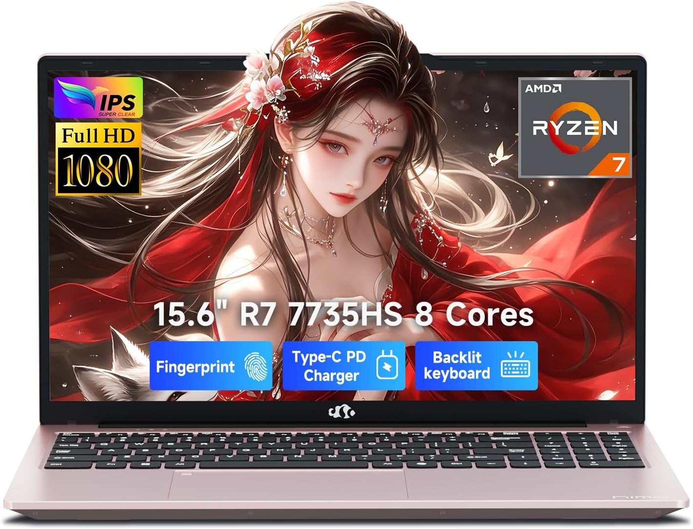 NIMO 15.6 FHD AI Ready Gaming Laptop, 8 Cores AMD R7 16GB DDR5 512GB SSD