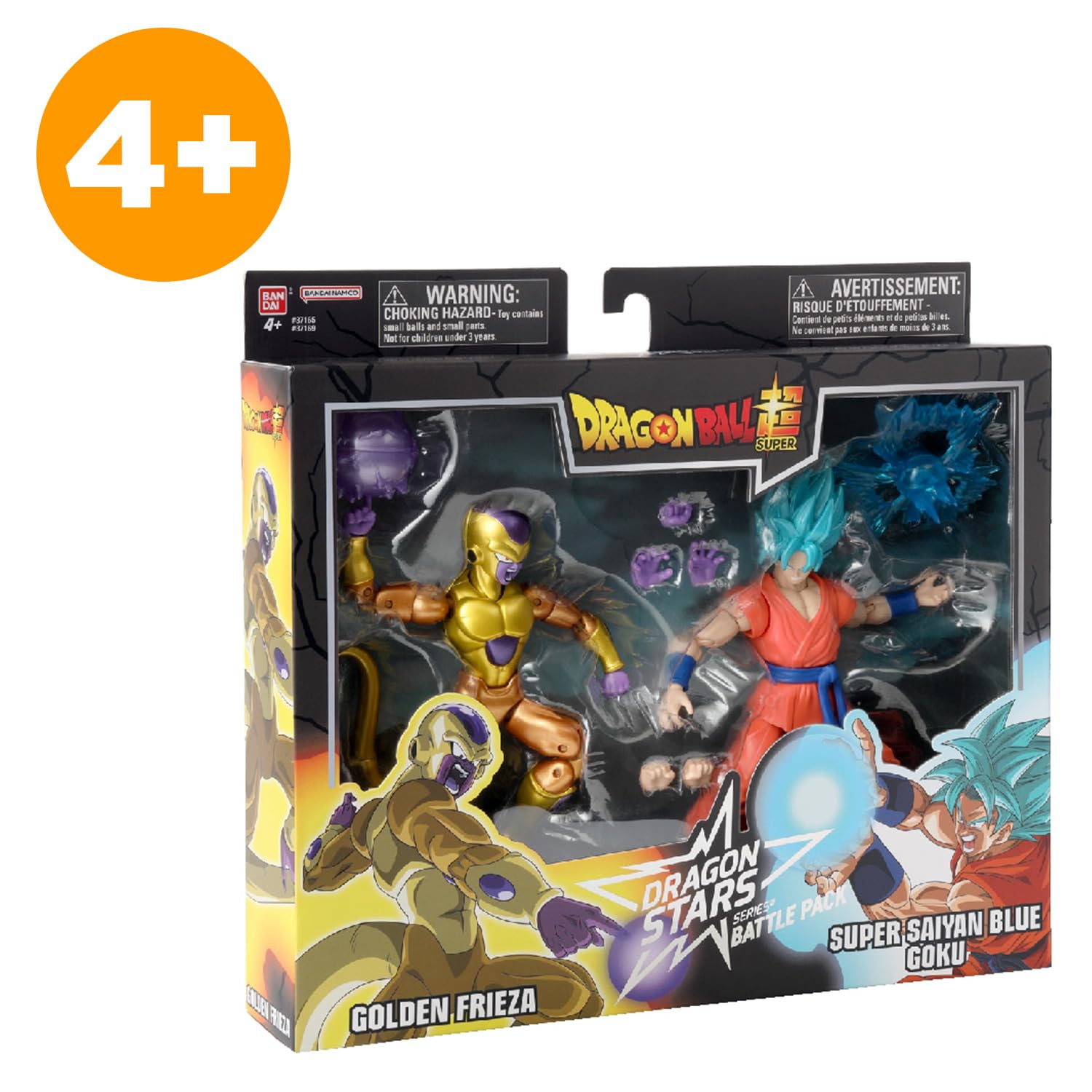 BANDAI - Dragon Ball Super - Figura Dragon Stars 17 cm - Battle Pack - Golden Freezer vs Super Saiyan Blue Goku - 37169