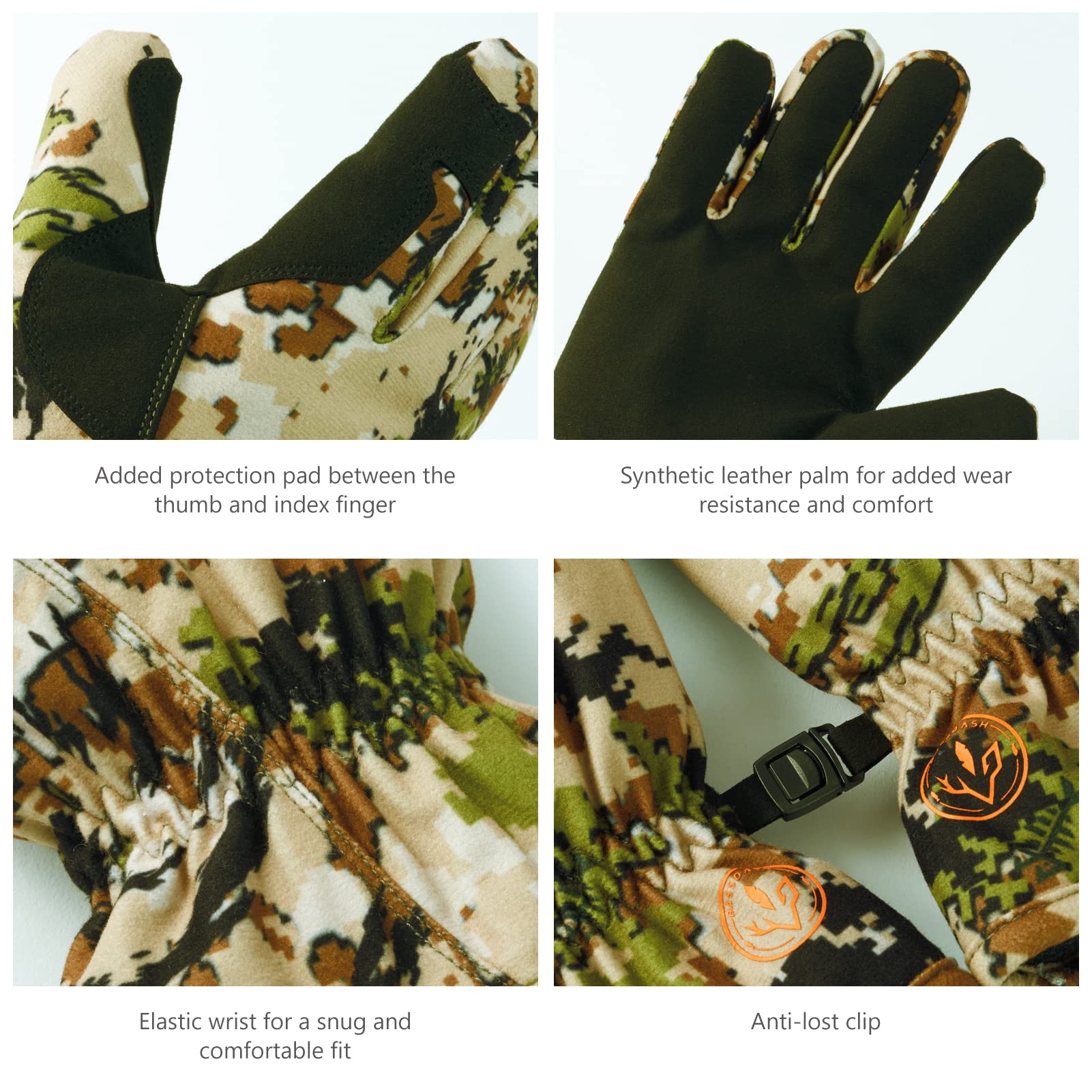 Guantes de caza aislados para hombre Guantes de camuflaje impermeables para clima frío Actividades al aire libre HG02M