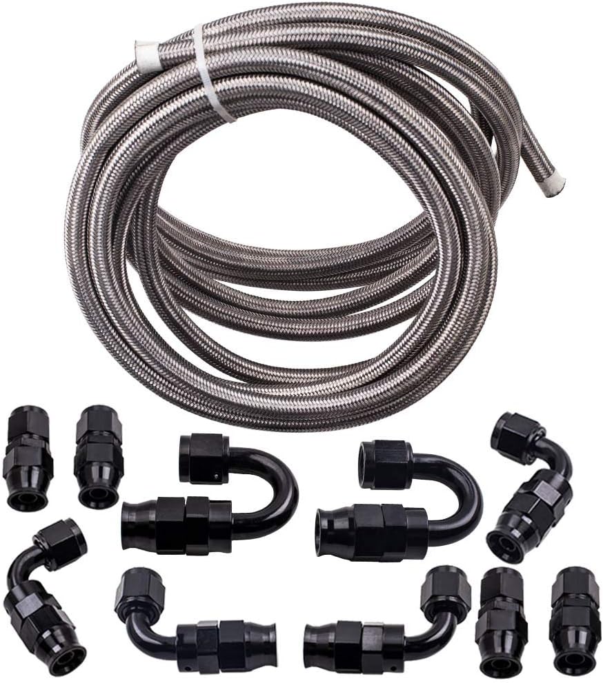 maXpeedingrods 6AN Fuel Line Kit E85, Stainless Steel PTFE