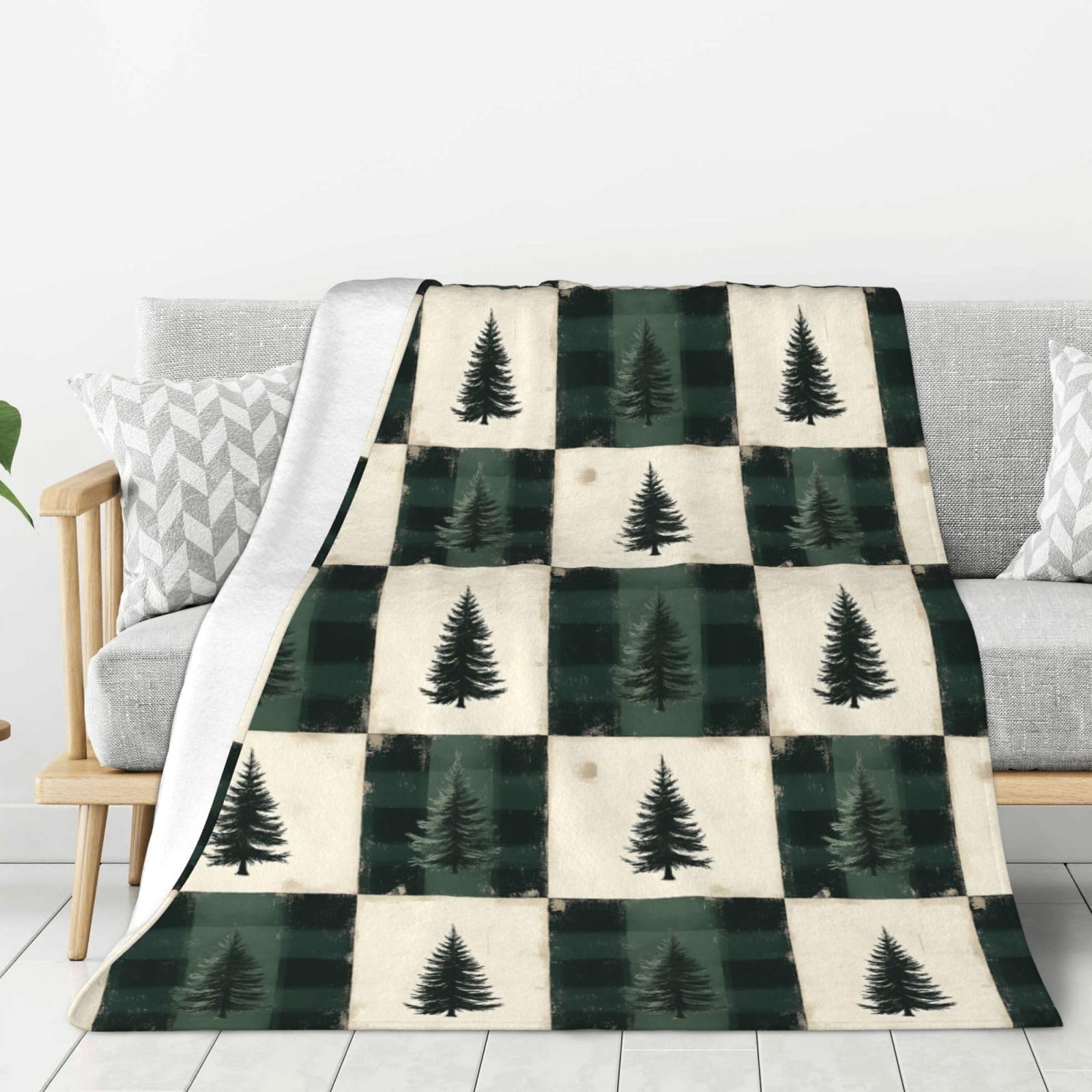 Couverture douce pour canapé et lit 127x152 cm jeté de canapé flanelle vert