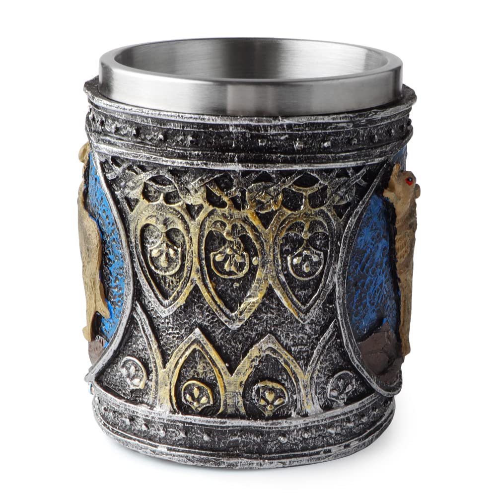 Edelstahlbecher mit Wolfsmotiv, Kunstharz, stereoskopisch, Retro-Wölfe-Tasse, Kaffeetasse, Halloween-Bierkrug, Wolfs-Dekor und Geschenke für Männer