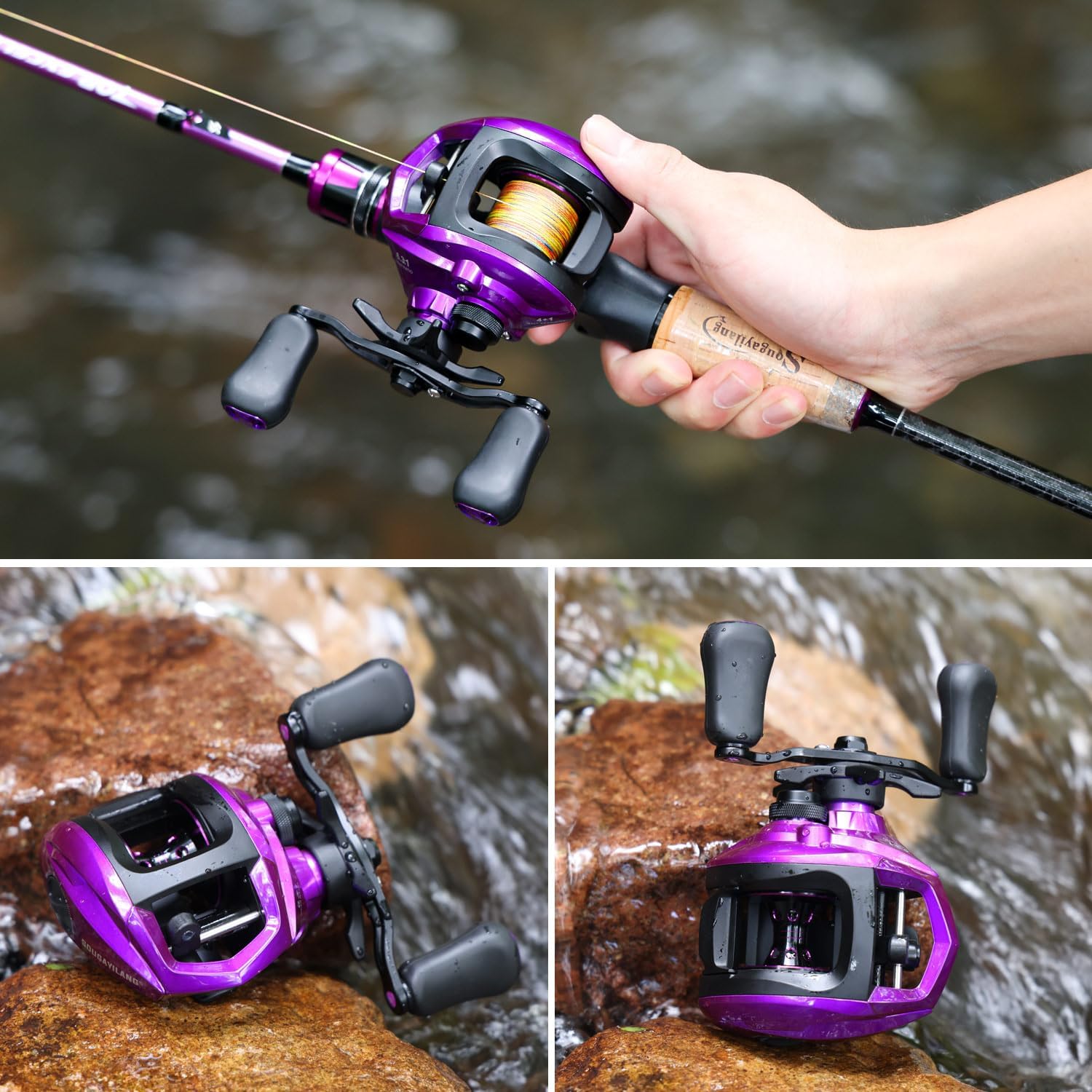 Sougayilang Baitcasting Fishing Reel, 8:1 High Speed Gear Ratio Super Smooth and Powerful Low Profile Baitcaster Reel with Maganic Brake System for Freshwater,Saltwater